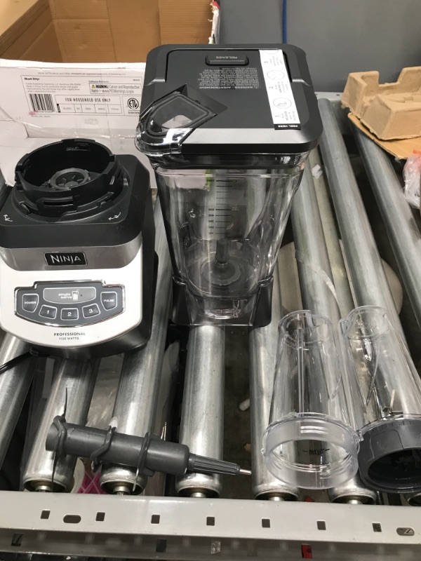 Photo 2 of Ninja BL660 Professional Compact Smoothie & Food Processing Blender, 1100-Watts, 3 Functions for Frozen Drinks, Smoothies, Sauces, & More, 72-oz.* Pitcher, (2) 16-oz. To-Go Cups & Spout Lids, Gray
