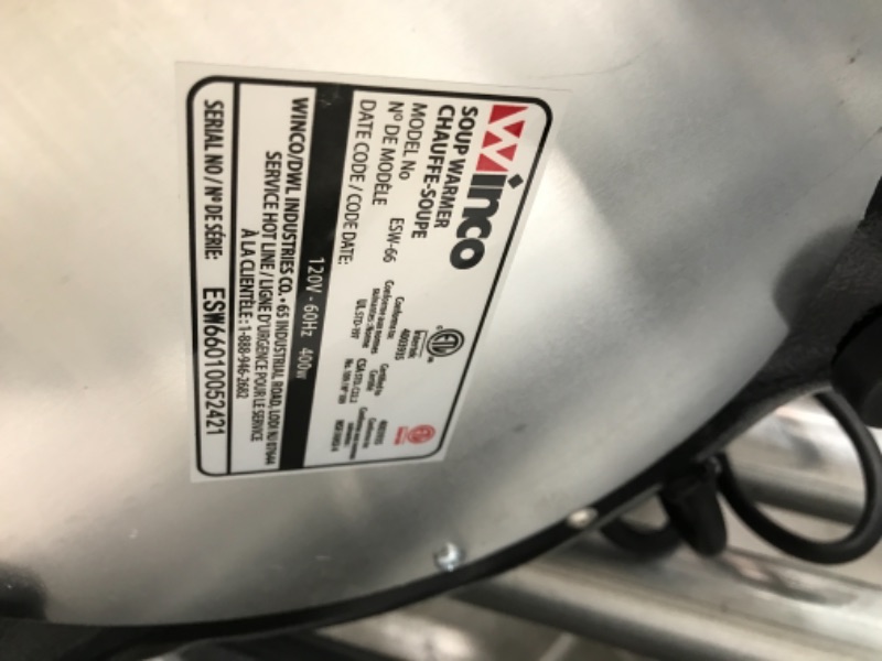 Photo 1 of Winco ESW-66, Electric Soup Warmer, 120 Volt
