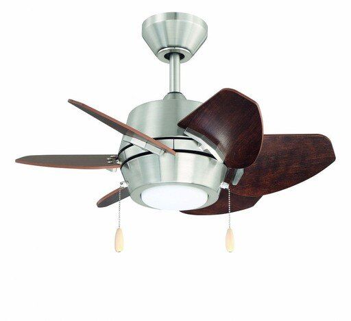 Photo 1 of 24 Brushed Nickel Finish Ceiling Fan Includes Blades & LED Light Kit
