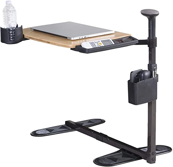 Photo 1 of Signature Life Independence Tray Table, Bamboo Swivel TV Tray, Adjustable Laptop Table with Ergonomic Stand Assist Safety Handle, Independent Living Aid
