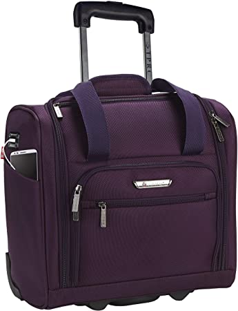 Photo 1 of TPRC 15-Inch Smart Under Seat Carry-On Luggage with USB Charging Port, Purple, Underseater
