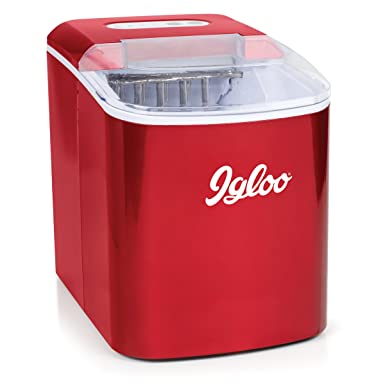 Photo 1 of Igloo ICEB26RR Automatic Portable Electric Countertop Ice Maker Machine, 26 Pounds in 24 Hours, 9 Ice Cubes Ready in 7 minutes, With Ice Scoop and Basket, Perfect for Water Bottles, Mixed Drinks
