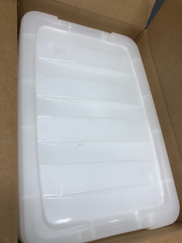 Photo 1 of IRIS USA, Inc TB-42 12 Quart Stack & Pull Box, Multi-purpose Storage Bin, 6 Pack, Pearl
