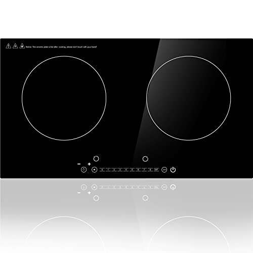 Photo 1 of VEVOR Built-in Induction Cooktop, 24 Inch 2 Burners 2600W 110V Ceramic Glass Electric Stove Top with Sensor Touch Control, Timer & Child Lock Included
