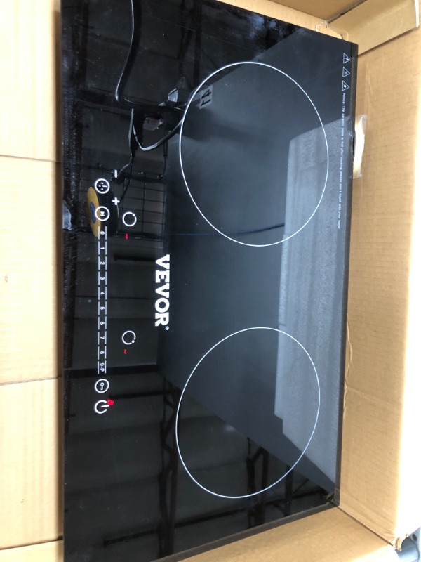 Photo 2 of VEVOR Built-in Induction Cooktop, 24 Inch 2 Burners 2600W 110V Ceramic Glass Electric Stove Top with Sensor Touch Control, Timer & Child Lock Included
