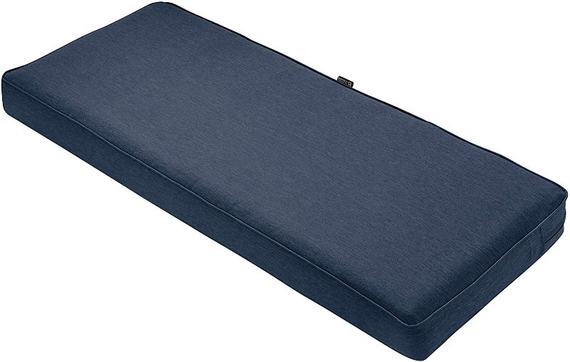 Photo 1 of **NO COVER JUST THE CUSHION FROM THE INSIDE** Classic Accessories Montlake Water-Resistant 48 x 18 x 3 Inch Outdoor Bench/Settee Cushion, Patio Furniture Swing Cushion, Heather Indigo Blue, patio loveseat cushion
