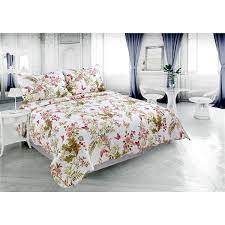 Photo 1 of *** USED*** Marina Decoration Rich Printed Stitching Coverlet Bedspread  Butterfly and Flower Pattern Pink Green Red Color Queen/Full Size
