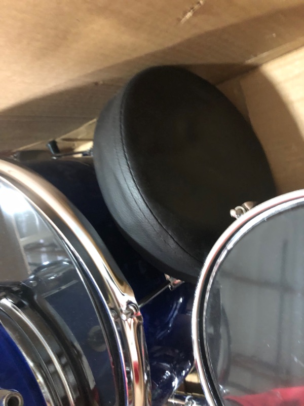 Photo 6 of ***DAMAGED, MISSING COMPONENTS***
Music Alley 3 Piece Kids Drum Set with Throne, Cymbal, Pedal & Drumsticks, Blue, (DBJK02)
