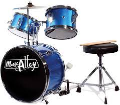 Photo 1 of ***DAMAGED, MISSING COMPONENTS***
Music Alley 3 Piece Kids Drum Set with Throne, Cymbal, Pedal & Drumsticks, Blue, (DBJK02)
