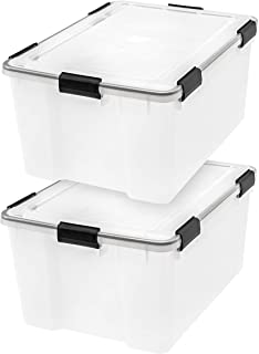 Photo 1 of *** MINOR DAMAGE**** 2 IRIS USA 62.8 Quart Weathertight Plastic Storage Bin Tote Organizing Container with Durable Lid and Seal and Secure Latching Buckles