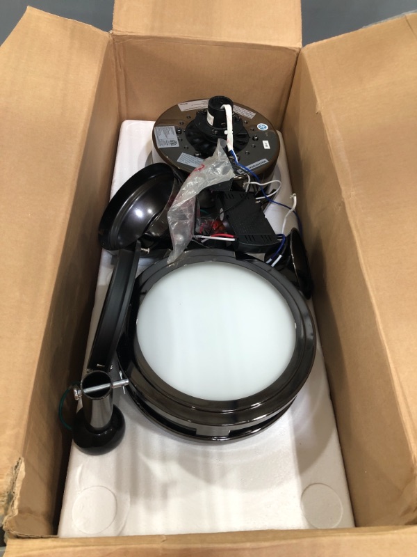 Photo 1 of **INCOMPLETE**
Honeywell Ceiling Fans 51035-01Kaliza Modern LED Ceiling Fan with Remote Control, 6 Blade Large 56", Gun Metal 52"
