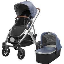 Photo 1 of 2018 UPPAbaby VISTA Stroller, Henry (Blue Marl/Silver/Saddle Leather)
