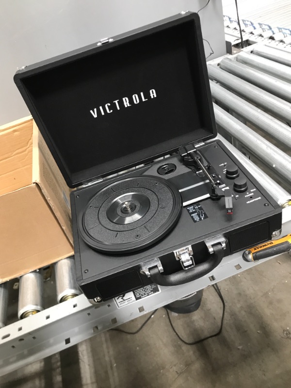 Photo 1 of Victrola Vintage 3-Speed Bluetooth Portable Suitcase Record Player with Built-in Speakers | Upgraded Turntable Audio Sound| Includes Extra Stylus | Black, Model Number: VSC-550BT-BK
