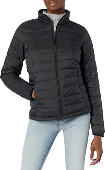 Photo 1 of Amazon Essentials Women's Lightweight Long-Sleeve Full-Zip Water-Resistant Packable Puffer Jacket SIZE M
