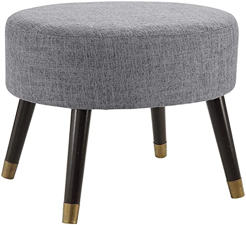 Photo 1 of Convenience Concepts Designs4Comfort Mid Century Ottoman Stool, Gray Fabric
