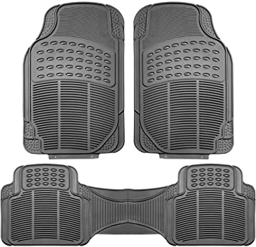 Photo 1 of FH Group F11306GRAY ClimaProof™ for all weather protection Universal Fit Trimmable Heavy Duty Solid Gray Automotive Floor Mats fits most Cars, SUVs, and Trucks, 3pc Full Set
