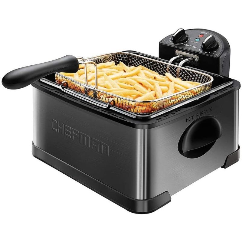 Photo 1 of Chefman Stainless Steel Deep Fryer, XL 4.5 Liter Capacity, Black
