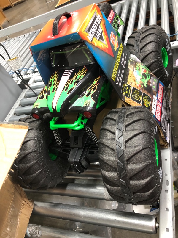 Photo 2 of Monster Jam, Official Mega Grave Digger All-Terrain Remote Control Monster Truck with Lights, 1: 6 Scale
