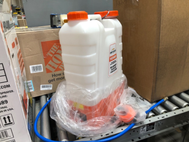 Photo 1 of **INCOMPLETE**
PetraTools 4 Gallon Battery Powered Backpack Sprayer – Extended Spray Time Long-Life Battery - New HD Wand Included, Wide Mouth Lid, Multiple Nozzles & Battery Included
