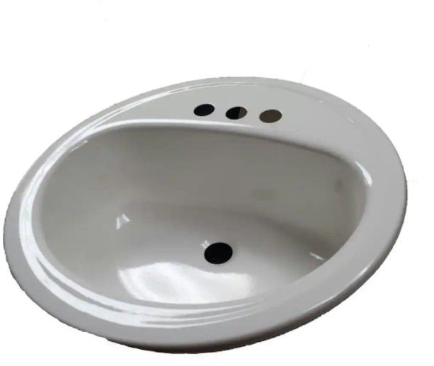 Photo 1 of **DAMAGED**
Laurel Round Drop-In Bathroom Sink in White
