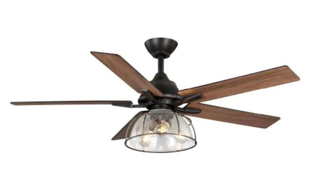 Photo 1 of **INCOMPLETE**
Casun 52 in. LED Indoor Aged Iron Ceiling Fan with Remote Control and Light Kit
