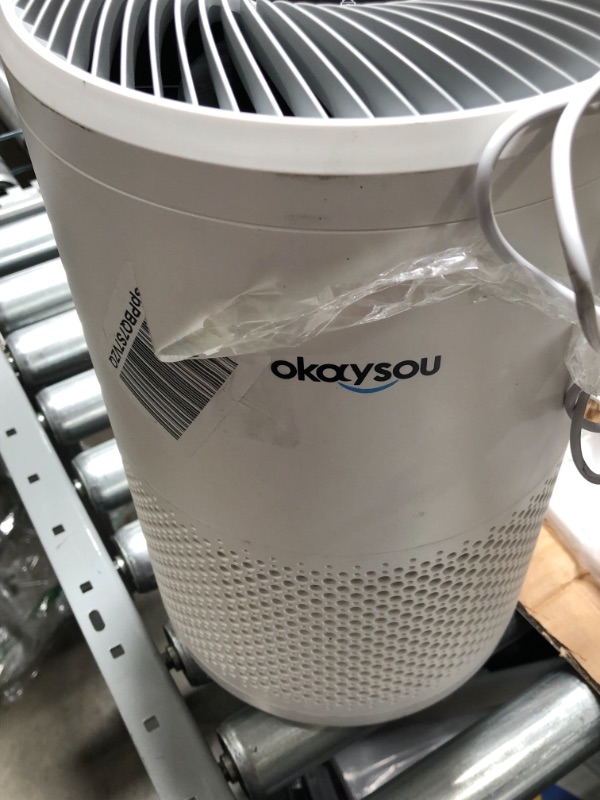 Photo 2 of Okaysou Air Purifiers for Home Large Room, 600 sq ft Coverage, H13 True HEPA Filter, 22dB DC Filtration System, Remove 99.97% Dust Smoke Pollen Hair VOCs, Quiet Air Cleaner Odor Eliminators for Bedroom, Cayman 608, White
