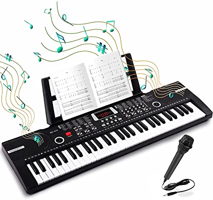 Photo 1 of 61 Keys Keyboard Piano, HAIHEUG Electronic Digital Piano with Built-In Speaker Microphone, Sheet Stand and Power Supply, Portable Keyboard Gift Teaching for Beginners
