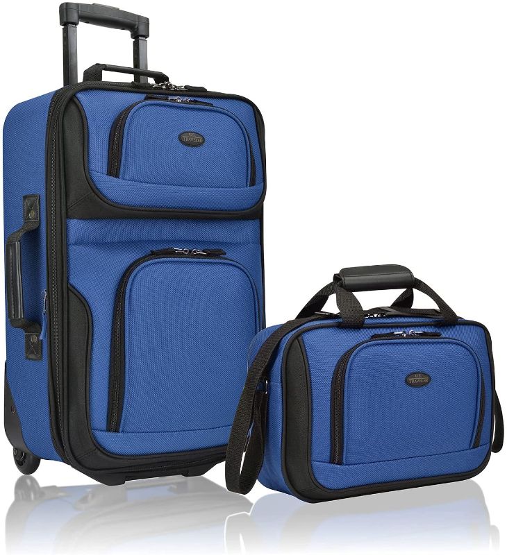 Photo 1 of U.S. Traveler Rio Rugged Fabric Expandable Carry-On Luggage Set, Royal Blue, One Size
