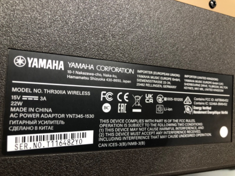 Photo 4 of Yamaha THR30IIA Wireless Acoustic Desktop Amp
