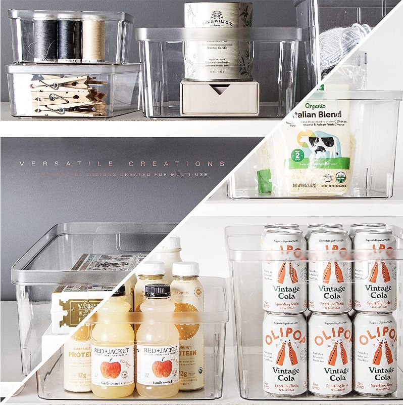 Photo 1 of BINO | Plastic Storage Bins, Square - 2 Pack | THE LUCID COLLECTION | Multi-Use Organizer Bins | Built-In Handles | BPA-Free | Pantry Organization | Home Organization | Fridge Organizer | Freezer Org
