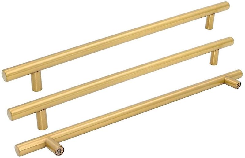 Photo 1 of 5 Pieces goldenwarm Brass Cabinet Handles Gold Pulls for Dresser Drawer Kitchen