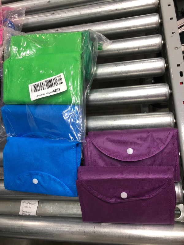 Photo 2 of 10PCK-Shopping Bags Plain Foldable Reusable Eco Storage Grocery bags outdoor portable Shopping Tote Handbag