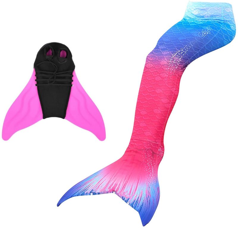 Photo 1 of Mermaid Swimming Tails for Swimming Girls for Boys and Adults (Red, 150)
