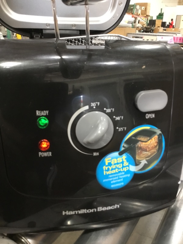 Photo 3 of Hamilton Beach Electric Deep Fryer, Cool Touch Sides Easy to Clean Nonstick Basket, 8 Cups / 2 Liters Oil Capacity, Black
