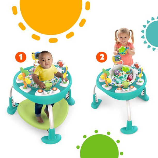 Photo 1 of Bright Starts Bounce Baby 2-in-1 Activity Jumper & Table, Playful Pond (Green), 6 Months+