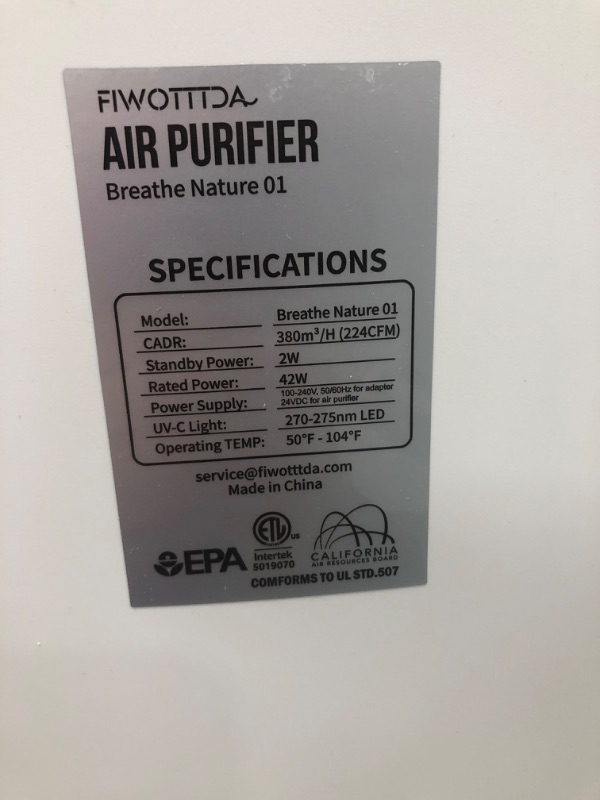 Photo 5 of Air Purifier for Home Large Room 1540 ft² Coverage 5-in-1 H13 True HEPA Filter Reduce 99.97% of Pet Hair, Smoke, Odor, 5 Wind Speed with Air Quality Monitor, 25dB Quiet