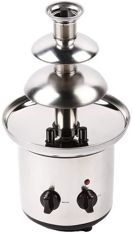 Photo 1 of 3 Tier Stainless Steel Electric Chocolate Fondue Fountain Machine 4-Pound Capacity for Chocolate Candy Butter Cheese