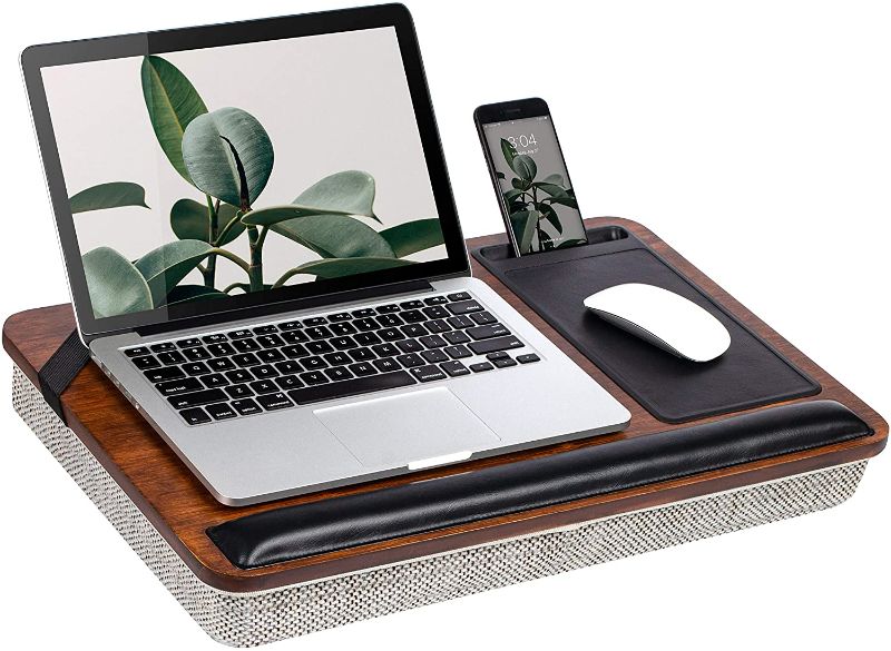 Photo 1 of Rossie Home Premium Bamboo Lap Desk with Wrist Rest, Mouse Pad, and Phone Holder - Fits Up to 15.6 Inch Laptops - Espresso - Style No. 91712
