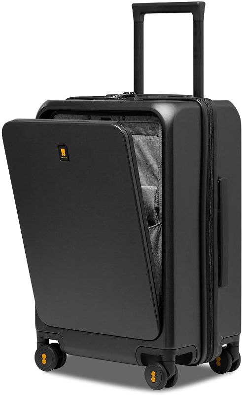 Photo 1 of LEVEL8 Carry-On Luggage, Road Runner Pro 20” Lightweight PC Hardside Suitcase with USB Charging Port, Spinner Trolley for Luggage with Front Compartment, TSA Lock - Dark Grey, 20-Inch
