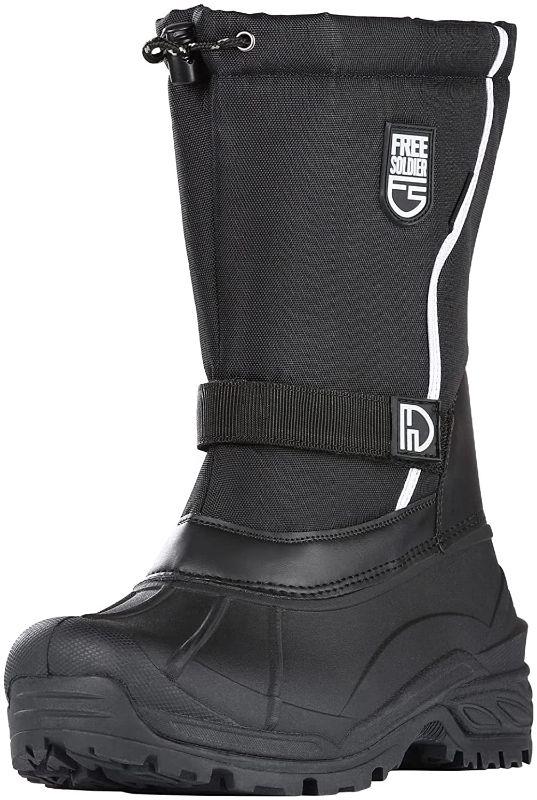 Photo 1 of size 13 us**FREE SOLDIER Mens Snow Boots Insulated Waterproof Winter Shoes Nonslip Outdoor Footwear with Removable Lining
