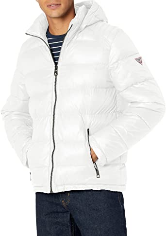 Photo 1 of GUESS mens Mid-weight Puffer Jacket With Removable Hood
SMALL