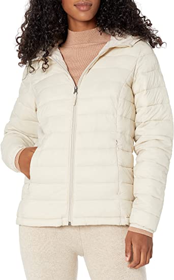 Photo 1 of Amazon Essentials Women's Lightweight Water-Resistant Packable Hooded Puffer Jacket-M