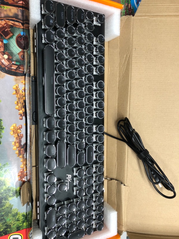 Photo 2 of RK ROYAL KLUDGE Typewriter Style Mechanical Gaming Keyboard, Black
