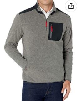 Photo 1 of Amazon Essentials Men's Quarter-Zip Polar Fleece Jacket