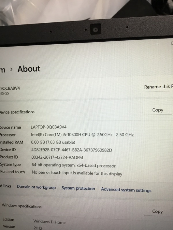 Photo 7 of Acer Nitro 5 AN515-55-53E5 Gaming Laptop | Intel Core i5-10300H | NVIDIA GeForce RTX 3050 Laptop GPU | 15.6" FHD 144Hz IPS Display | 8GB DDR4 | 256GB NVMe SSD | Intel Wi-Fi 6 | Backlit Keyboard