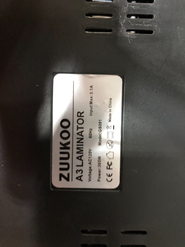 Photo 1 of Zuukoo Laminator, Laminator Machine for A3/A4/A5/A6, 4 in 1 Termal Laminator with ABS Anti-Jam Technology, Paper Trimmer, Corner Rounder, 20 Pouches, 13 Inches Max Width for Home Office School

**tested, powers on**
