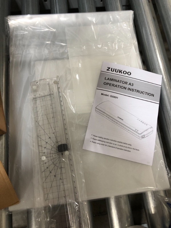 Photo 2 of Zuukoo Laminator, Laminator Machine for A3/A4/A5/A6, 4 in 1 Termal Laminator with ABS Anti-Jam Technology, Paper Trimmer, Corner Rounder, 20 Pouches, 13 Inches Max Width for Home Office School

**tested, powers on**
