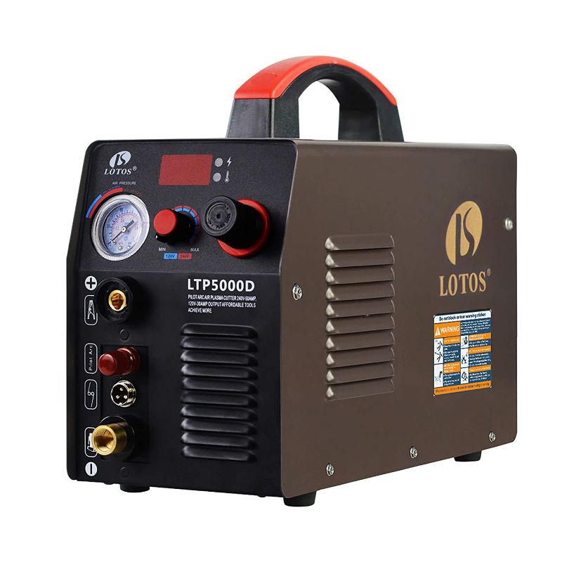 Photo 1 of LOTOS LTP5000D 50Amp Non-Touch Pilot Arc Plasma Cutter, Dual Voltage 110V/220V, 1/2 Inch Clean Cut, Brown

**unable to test**
