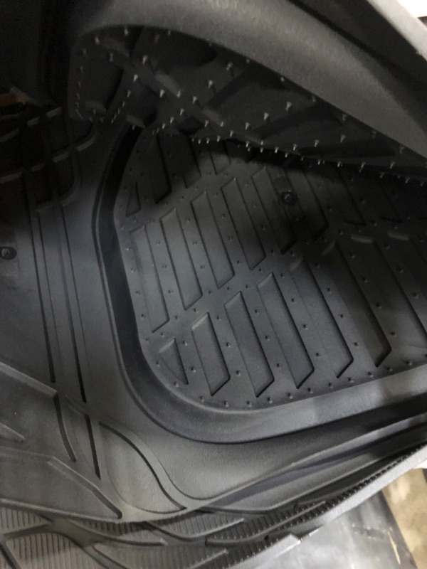 Photo 2 of Motor Trend 923-BK Black FlexTough Contour Liners-Deep Dish Heavy Duty Rubber Floor Mats for Car SUV Truck and Van-All Weather Protection Trim to Fit Most Vehicles