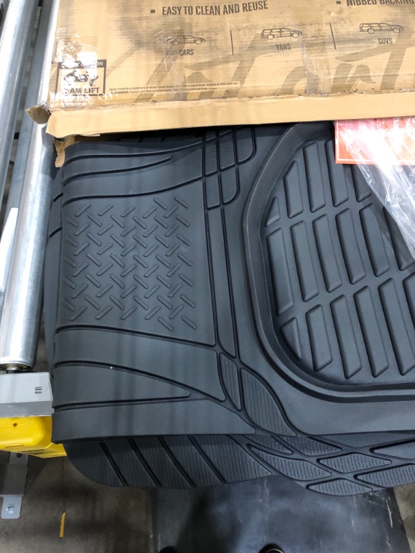 Photo 3 of Motor Trend 923-BK Black FlexTough Contour Liners-Deep Dish Heavy Duty Rubber Floor Mats for Car SUV Truck and Van-All Weather Protection Trim to Fit Most Vehicles